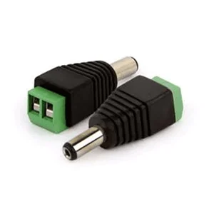 CONECTOR DC MACHO CORRIENTE CAMARA (NEGRO CON VERDE)