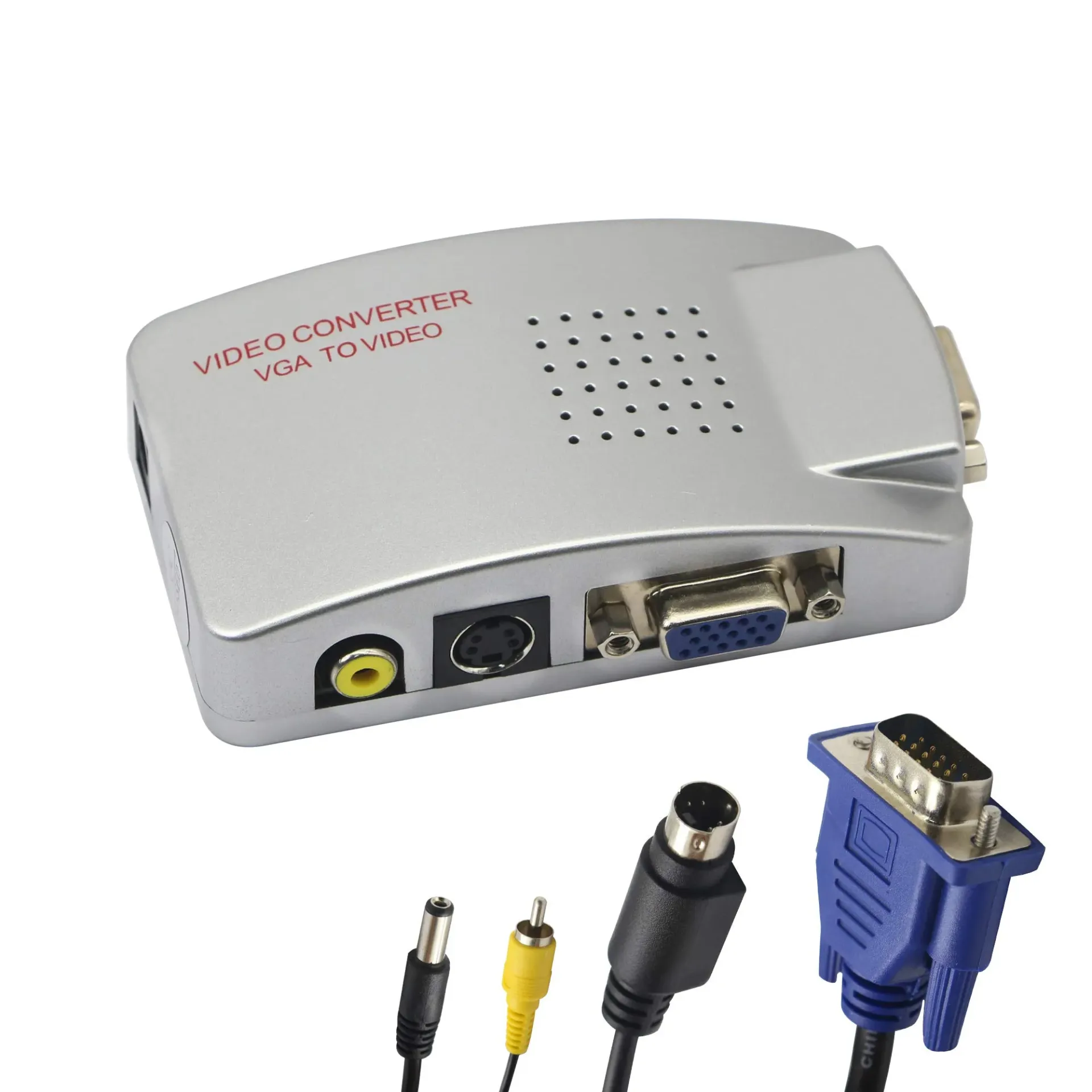 ADAPTADOR CONVERTIDOR VGA A RCA S- VIDEO CAJA ORANGE