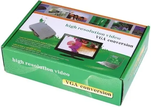 ADAPTADOR CONVERTIDOR VGA S- VIDEO A VGA CAJA VERDE