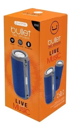 BOCINA BULLET UNNO TWS AZIUL BLUETOOTH 5.0 +