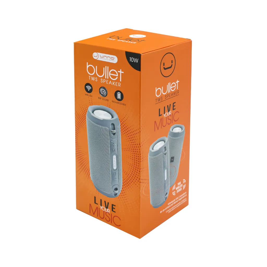 BOCINA BULLET TWS GRIS BLUETOOTH 5.0