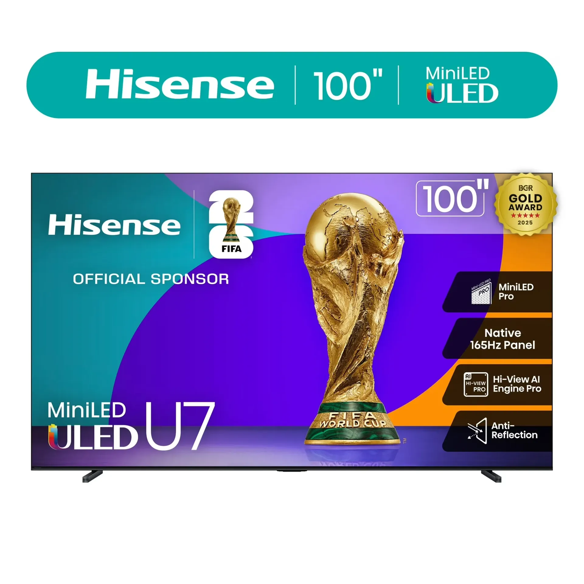 [PRE-ORDEN01] Hisense Smart TV 100" U7 Mini-LED ULED 4K UHD Google TV 2025