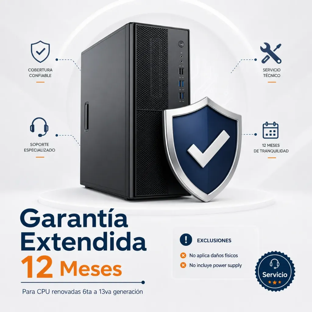 Garantía Extendida 12 Meses para CPU Renovadas 6ta a 13va Generación