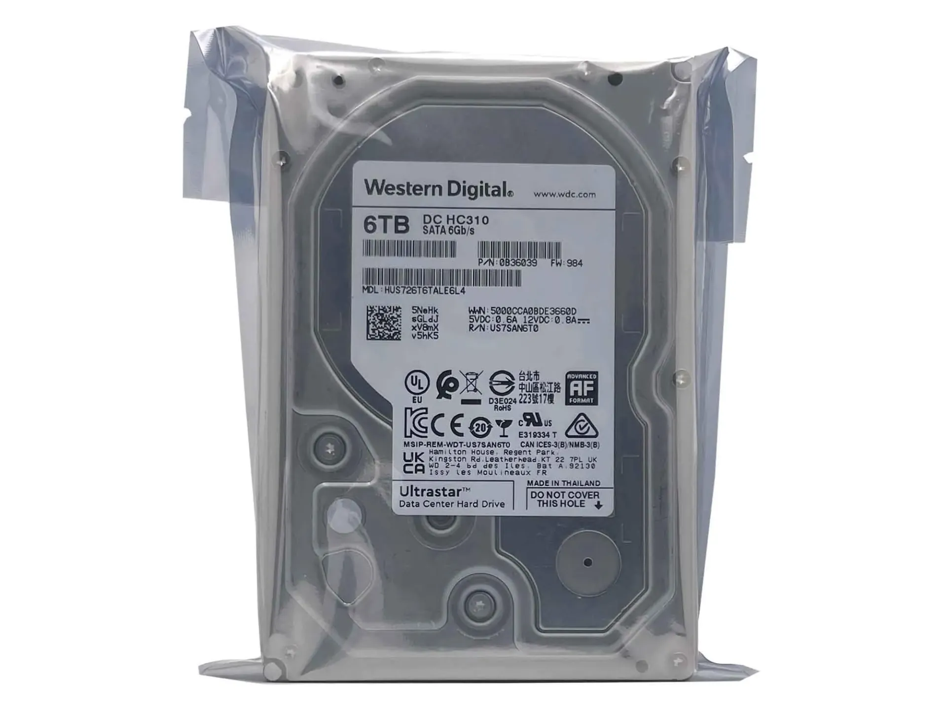 Disco Duro WD Ultrastar HUS726T6TALE604 6TB SATA 3.5" Enterprise