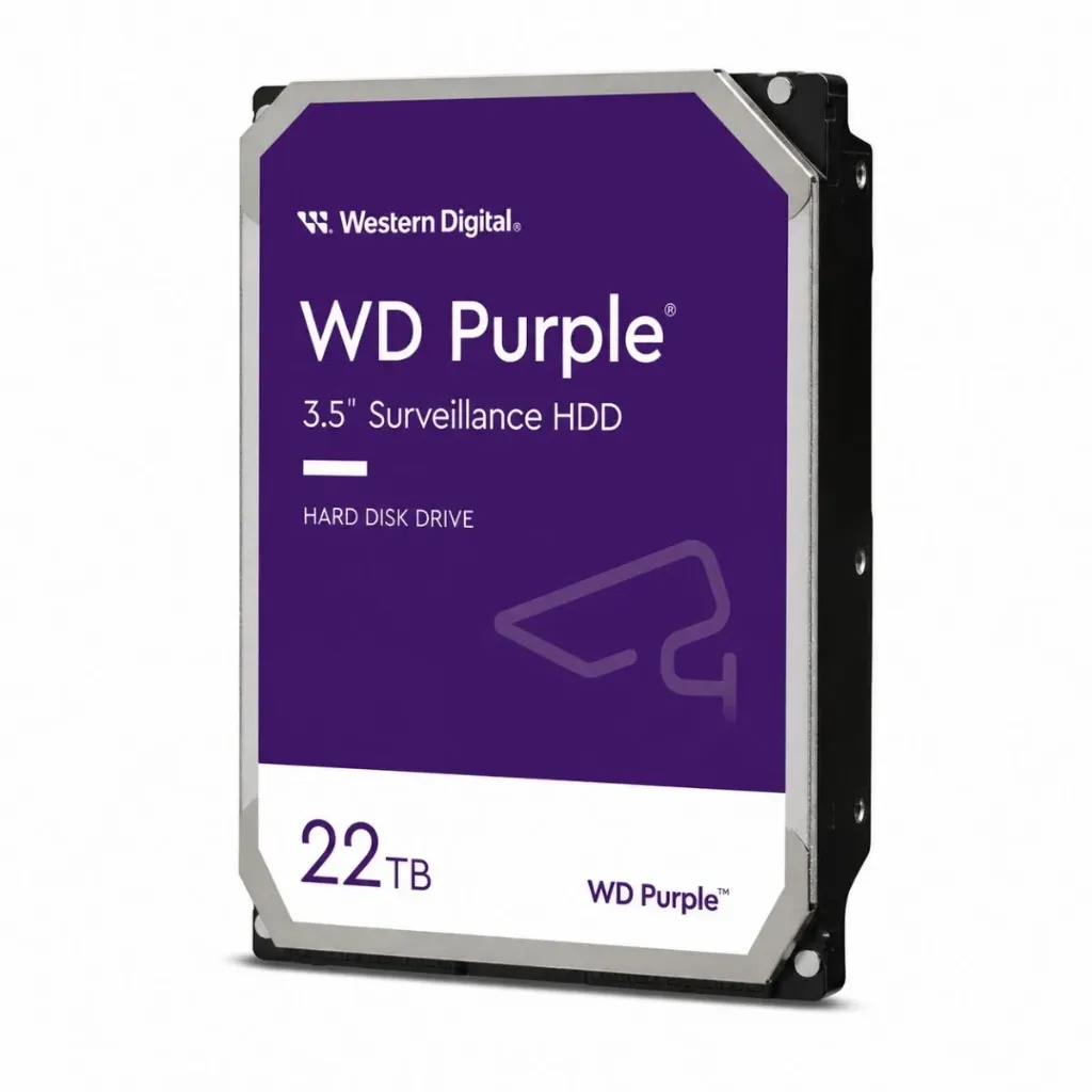 Disco Duro WD Purple Pro 22TB SATA 3.5" WD221PURP | HDD para CCTV, DVR, NVR e IA
